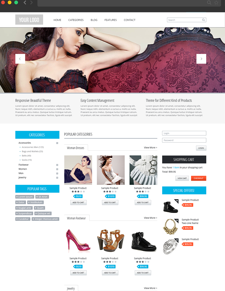 Free Drupal 7 eCommerce Themes- Commerce Theme