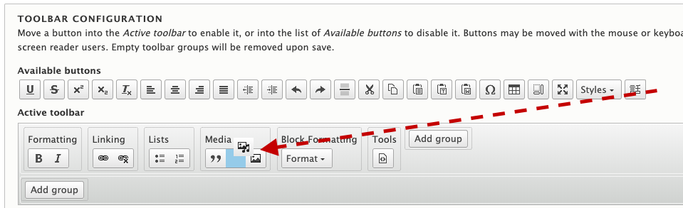 Drupal 8 Media Library: Add Media Button in CKEditor