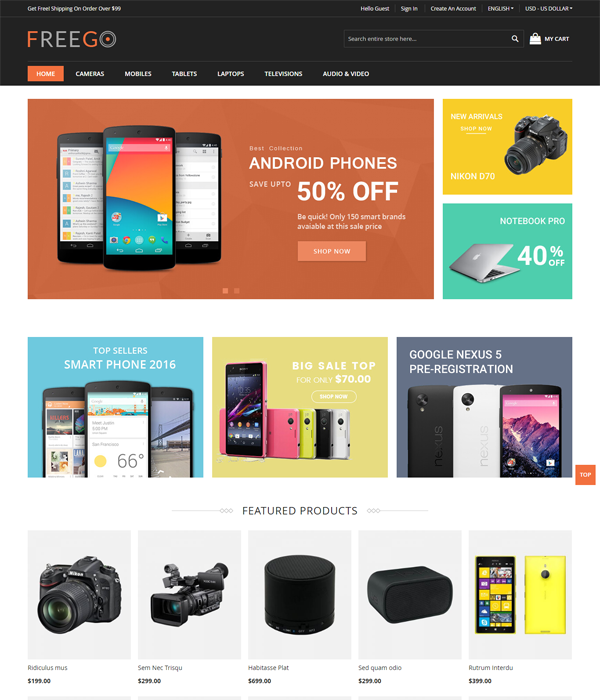 Best Free Magento 2 Themes- FreeGo