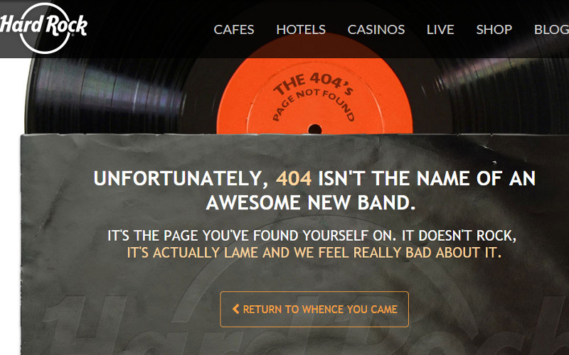 Example of a Cleverly Designed 404 Error Page