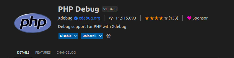 Image 13: Screenshot of the “PHP Debug” plugin information page