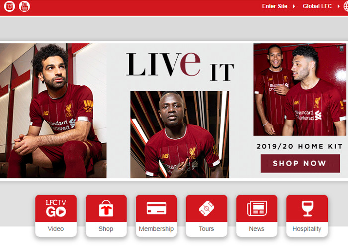 10 Most Popular Online Stores Running on Magento: Liverpool FC