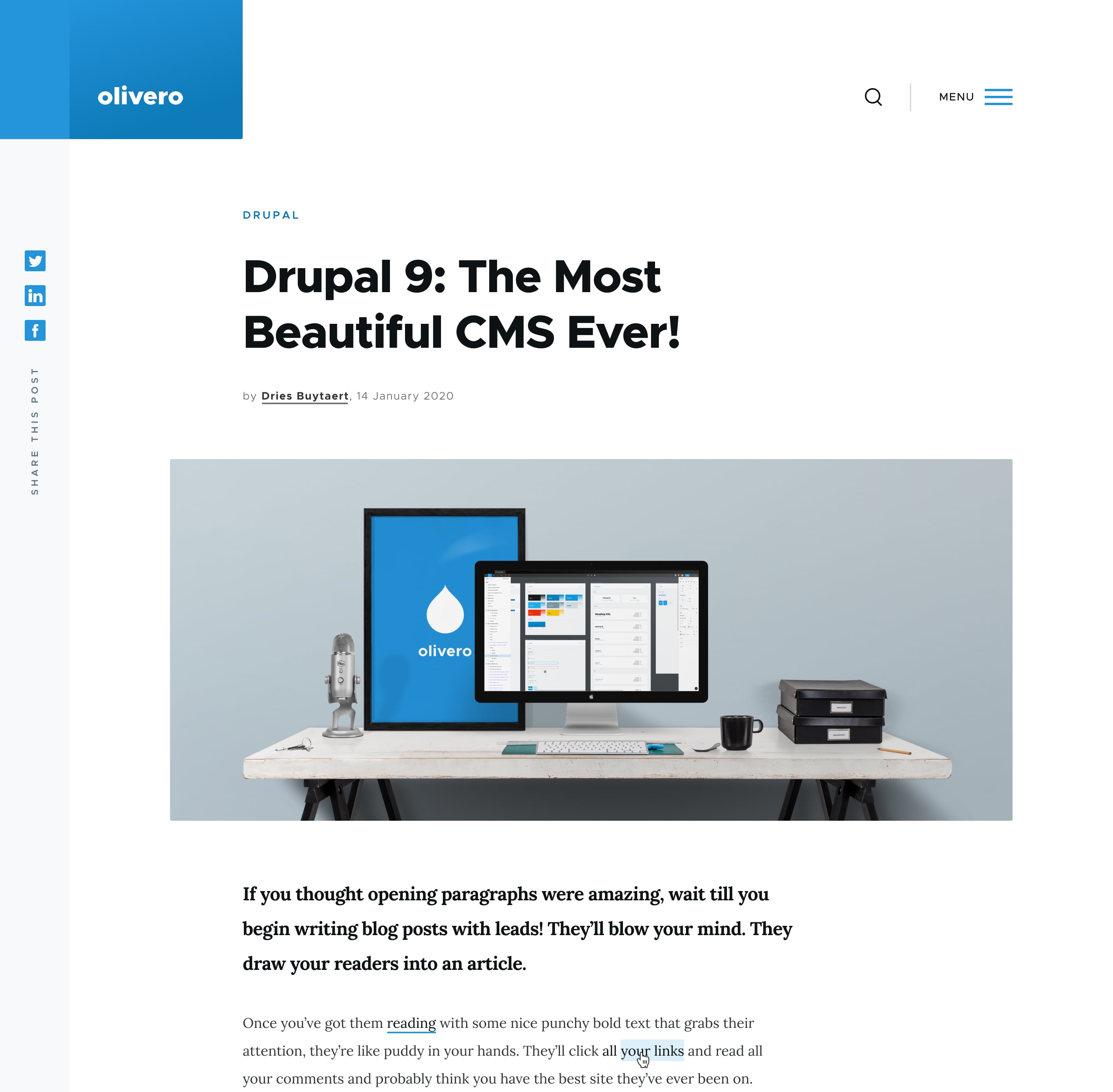 What's New in Drupal 9? Olivero, A New Default Theme