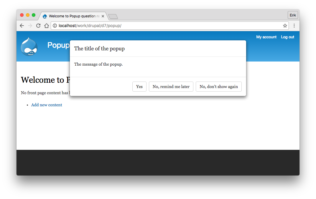 5 Modules for Building Popups in Drupal: The Pop-Up Question Redirect Module