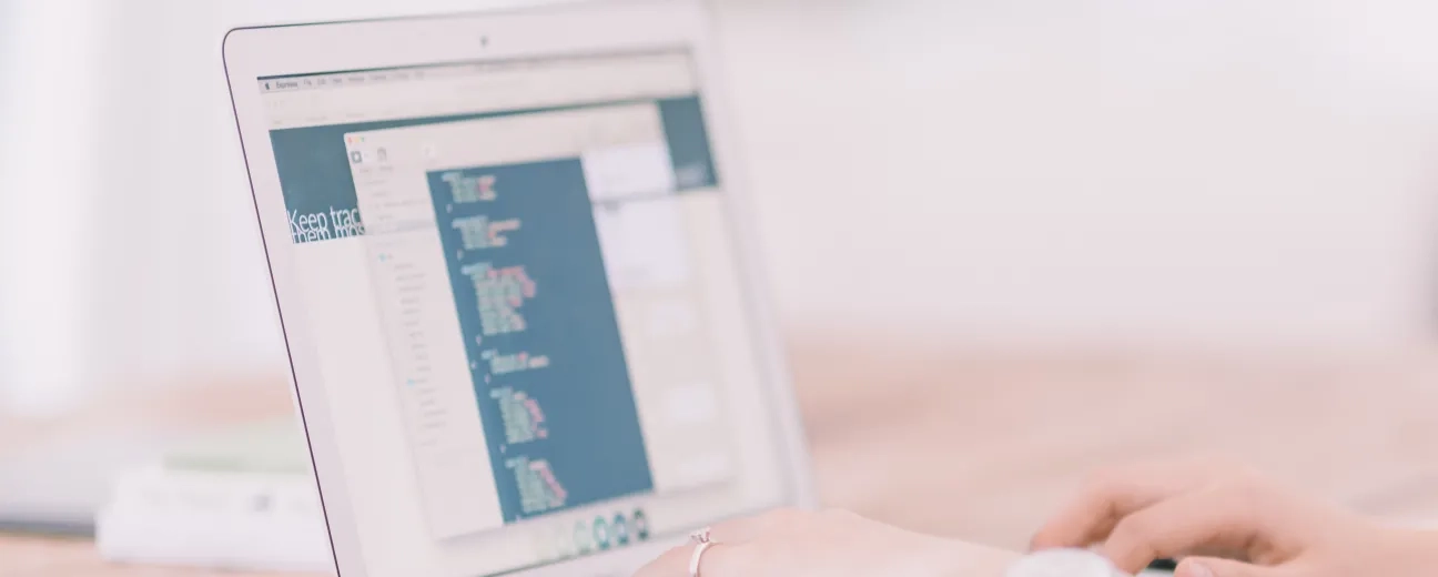 person using laptop