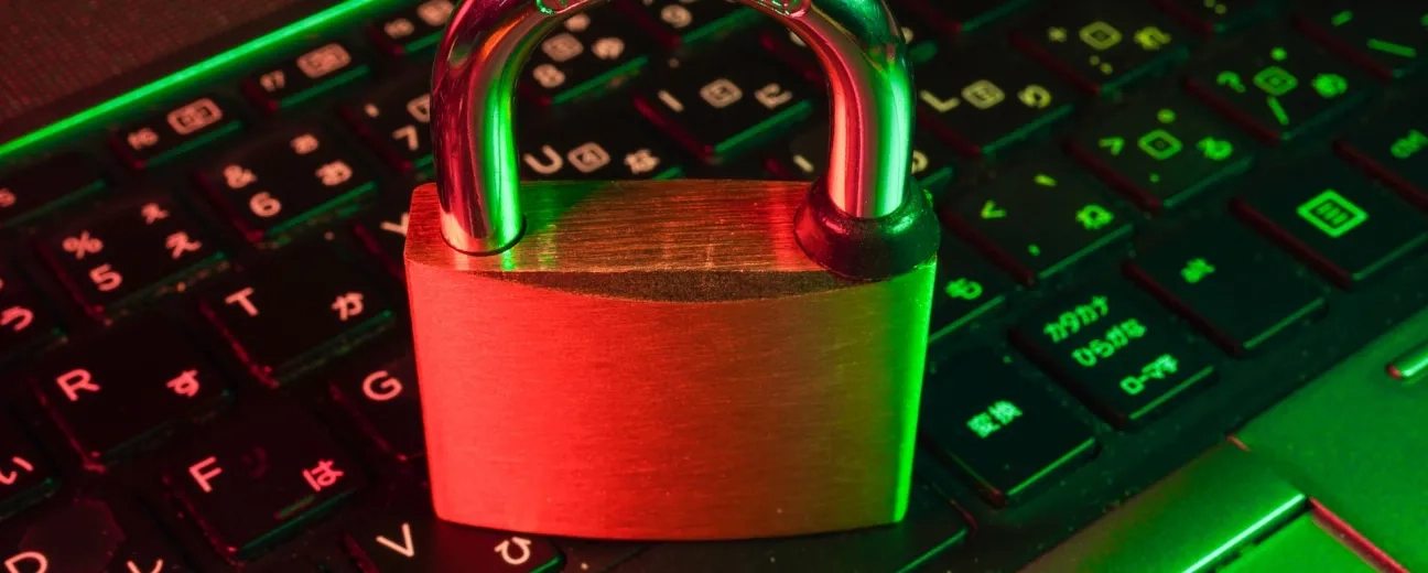 padlock on laptop