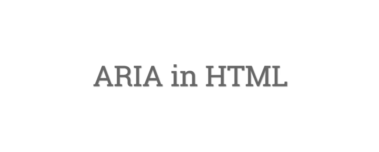 ARIA in HTML