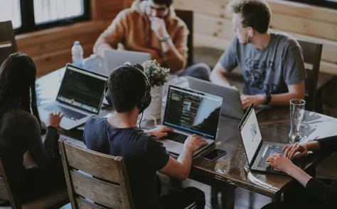 people working on laptops