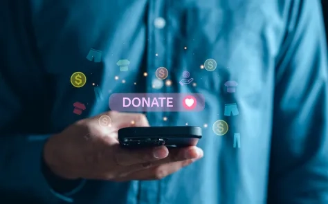 online donation on mobile phone