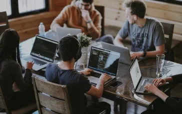 people working on laptops