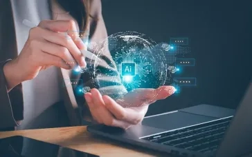 woman using AI technology