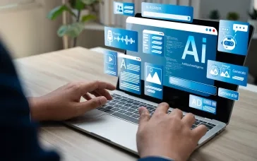 AI text on spiral notebook